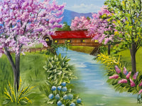 Spring Covered Bridge Landscape