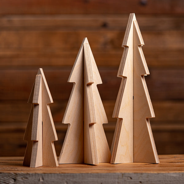 Surface - Slotted Wood Trees - Set of 3